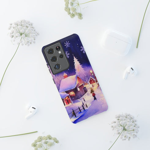 Christmas Homes in the Snow - Impact Resistant Phone Case
